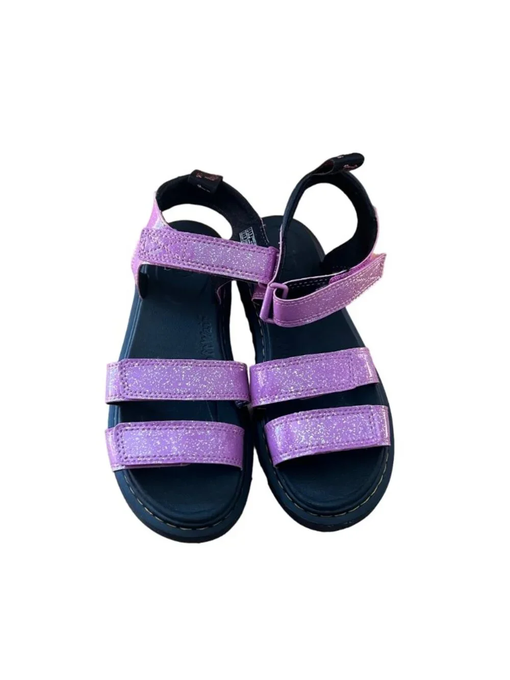 Dr. Martens Girls Size 5 Pink Cosmic Glitter Klaire Open Toe Strappy Sandals